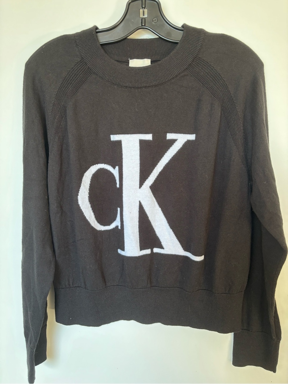 Calvin Klein Black Sweater with White CK Logo NWOT
